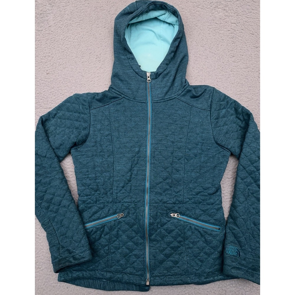 The North Face Moncada Quilted Jacket Women's Small Teal Zip Pockets A8P7 - Picture 1 of 9